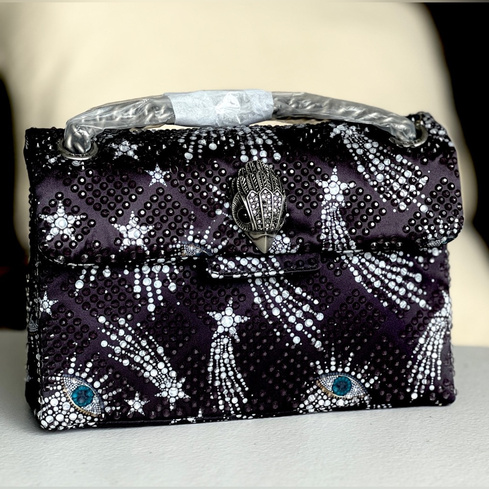 KURT GEIGER Mini  Shooting star evil eye SATIN CRYSTALS Crossbody bag